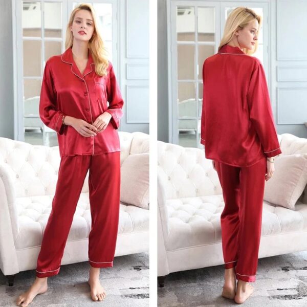 Silk Night Suit - Red