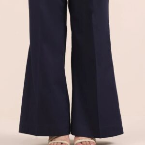 Bell Bottom Trousers for Women in Cotton- Black