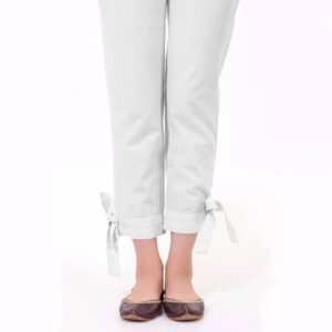 Bow Tie-up Pants / Trousers for Women in Cotton